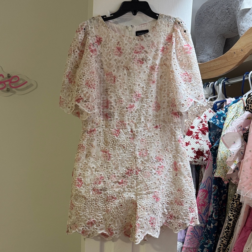 Bardot Floral Lace Romper
